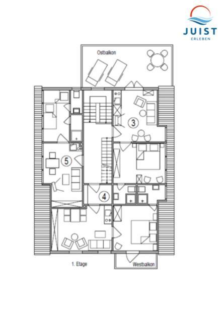 Haus Deichgraf 173 - Wohnung 3 Juist Eksteriør bilde